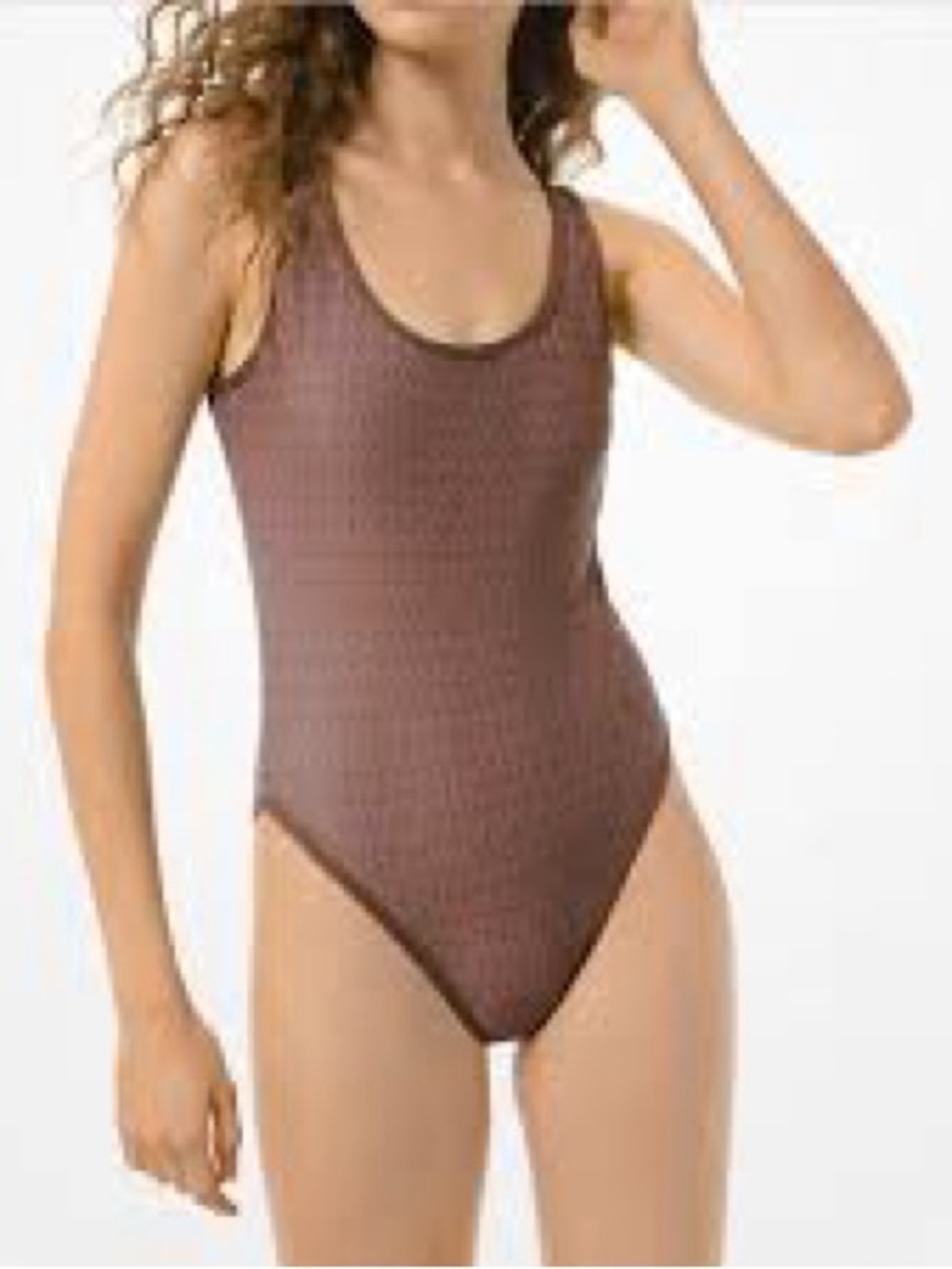 Michael Michael Kors Logo Printed One-Piece Swimsuit L143021 Women’s Size 12 - Picture 5 of 6
